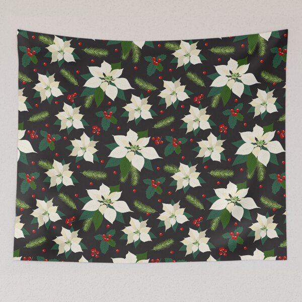 Item preview, Christmas Poinsettia Black and White designed and sold by Color Me F*@k!ng Happy.