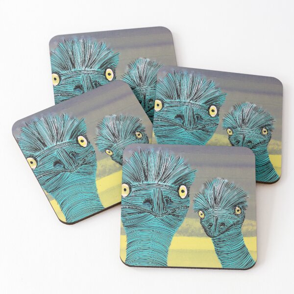 Item preview, Blue Ostriches By ArtGuru 9415 - Acrylic On Paper designed and sold by Art Guru.