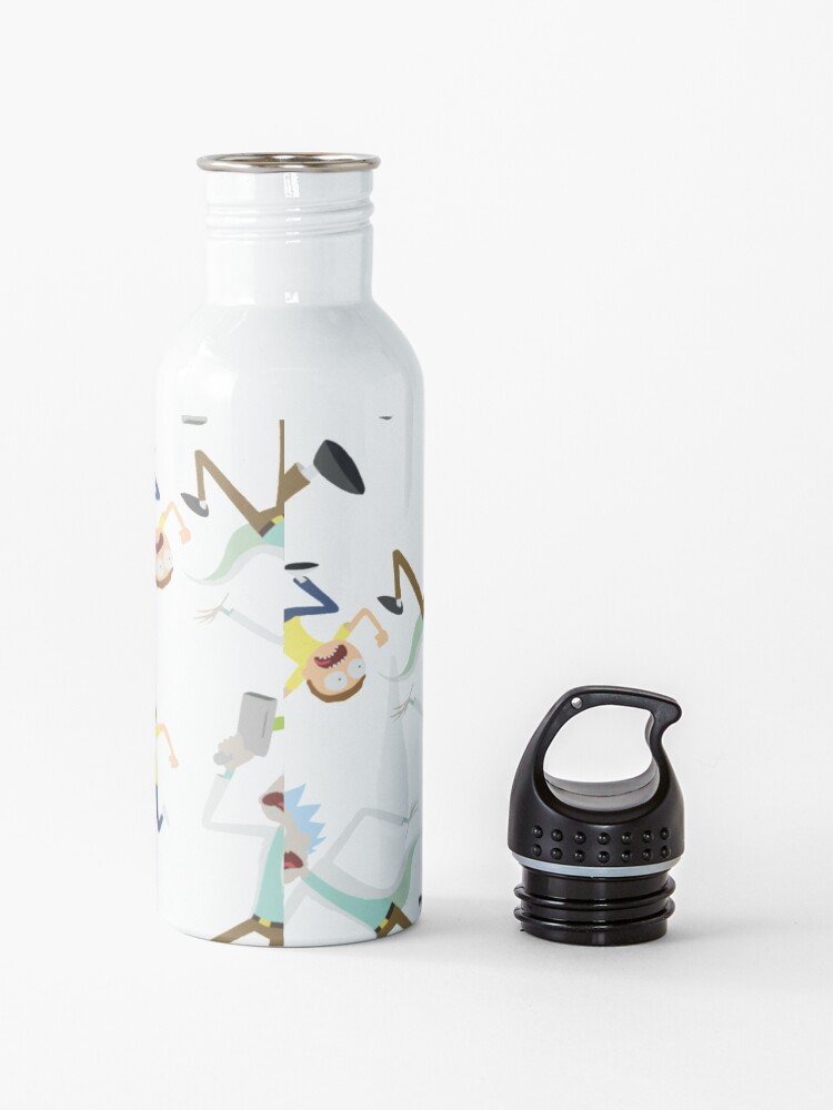 Alternate view of Rick and Morty - RUN MORTY! Pattern Water Bottle