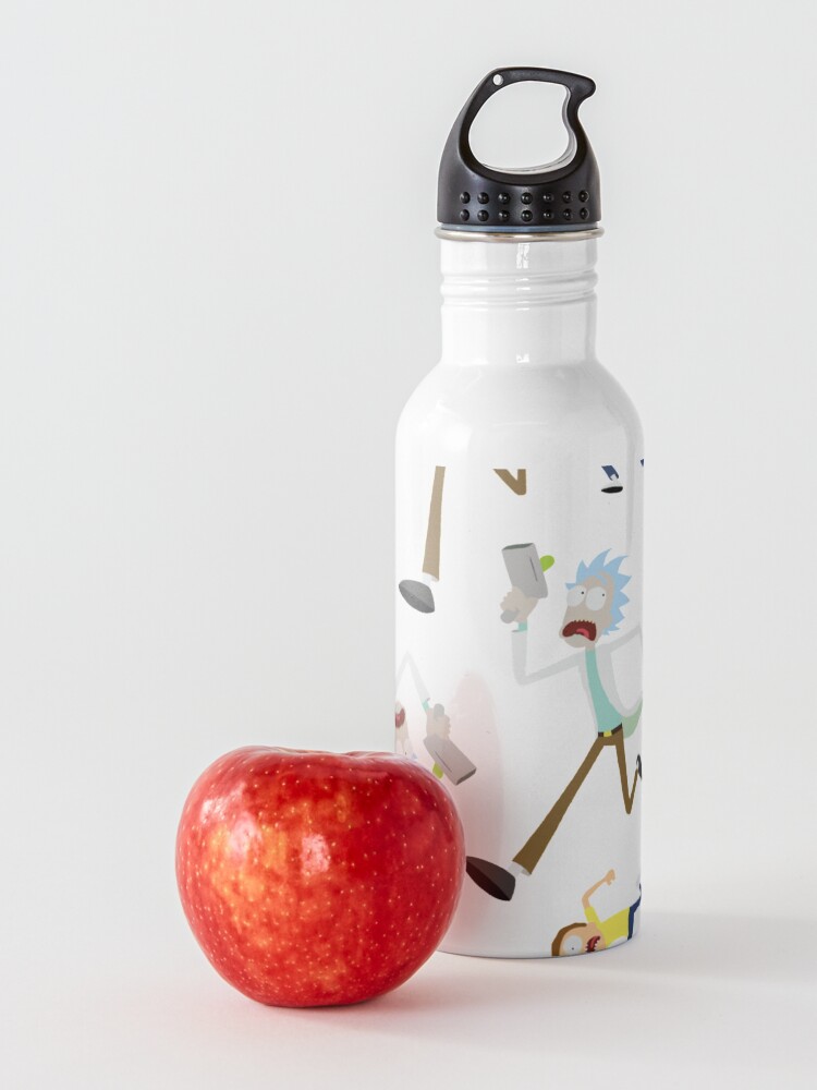 Alternate view of Rick and Morty - RUN MORTY! Pattern Water Bottle
