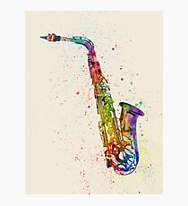 Saxophone Abstract Watercolor Photographic Print