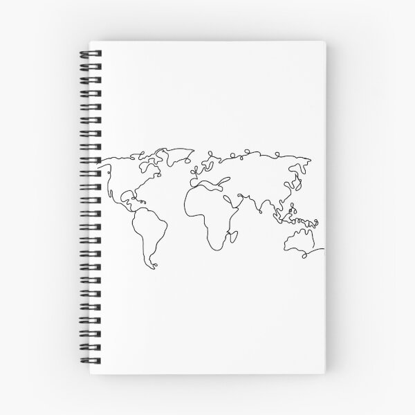 Item preview, World Map Contour Drawing  designed and sold by abbysheahan.