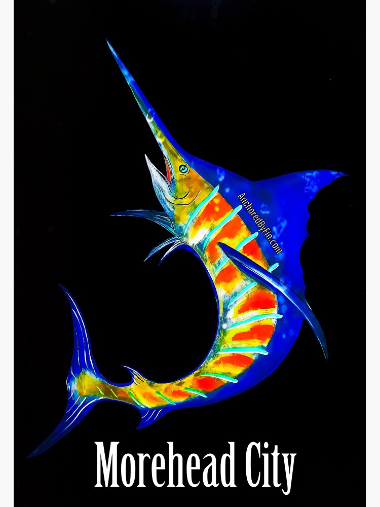 "Morehead City NC Blue Marlin " Sticker by barryknauff | Redbubble