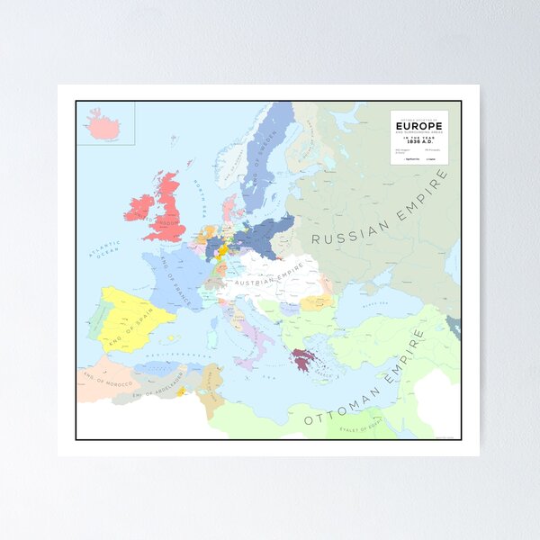 Item preview, Europe in 1836 AD designed and sold by Robin-maps.