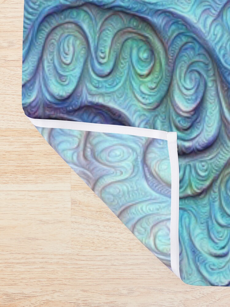 Alternate view of Frozen sea liquid lines and waves #DeepDream Shower Curtain