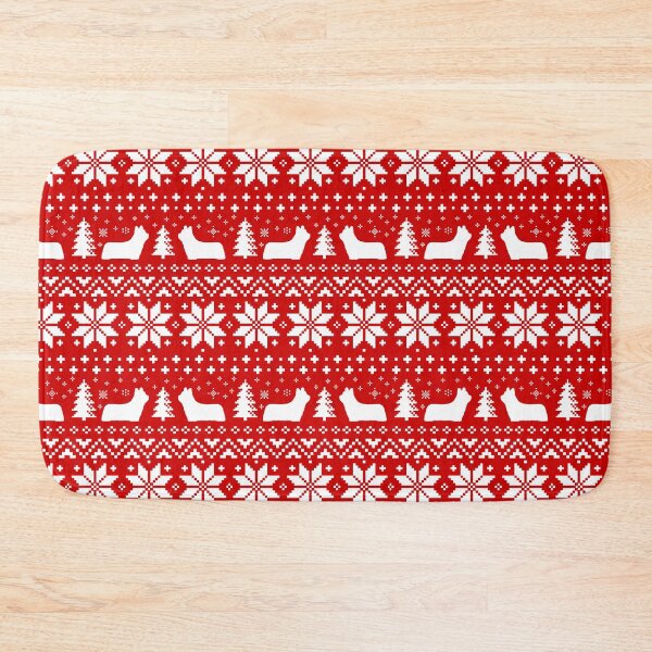 Item preview, Skye Terrier Silhouettes Red and White Christmas Holiday Pattern designed and sold by Jenn Inashvili.