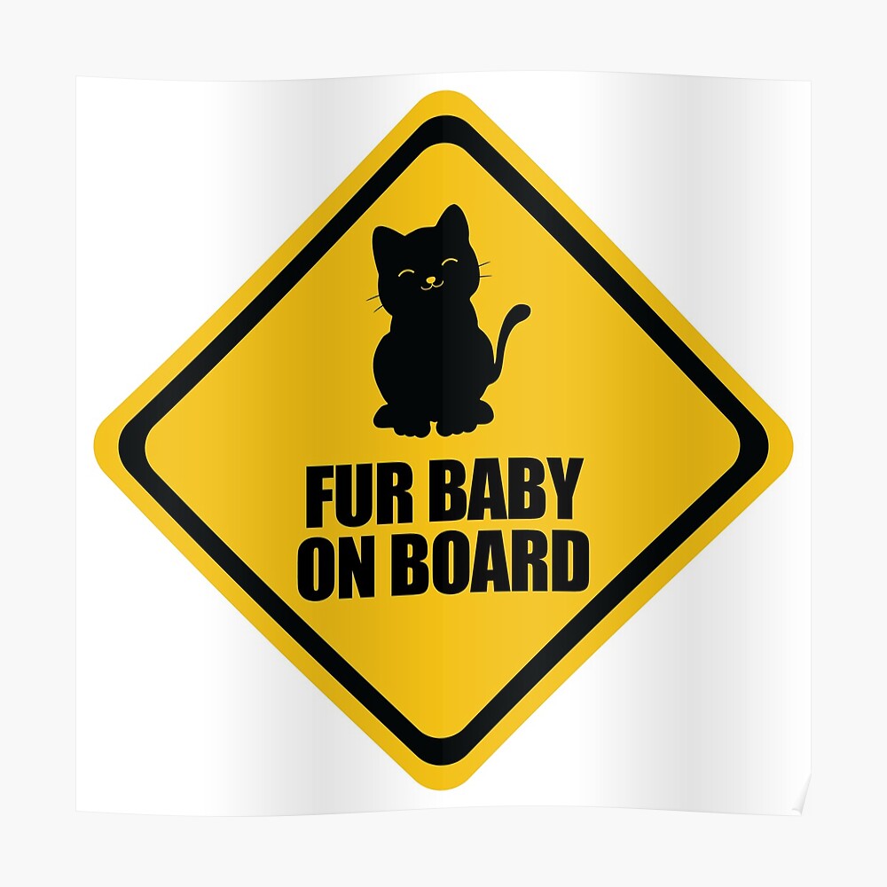 Fur Baby or Babies On Board 2x - 1 Pair Vinyl Decal Sticker Tablet Dog Cat 