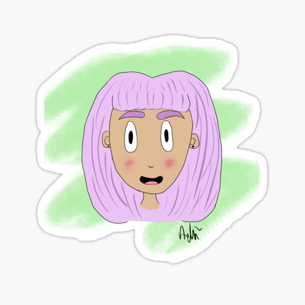 pink haired girl Sticker