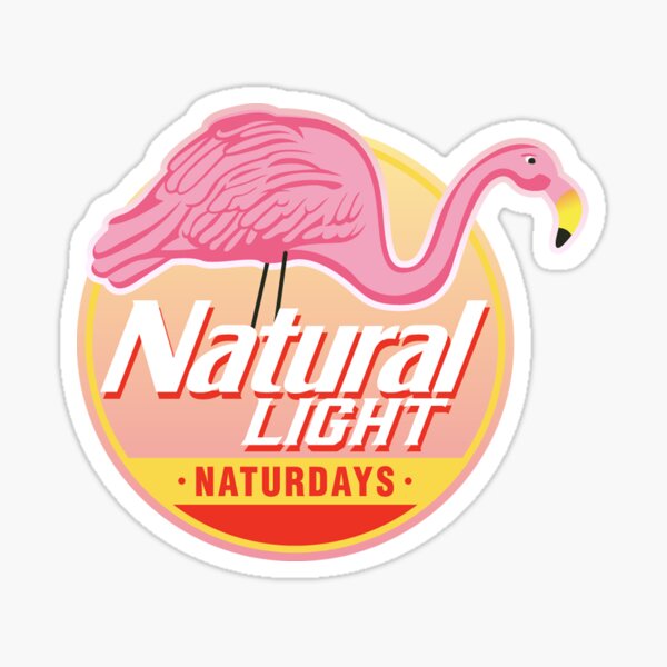 Natural Light Natty Naturdays Flamingo Circle Logo Sticker