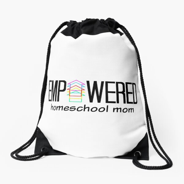 Bold Empowered Homeschool Mom Drawstring Bag