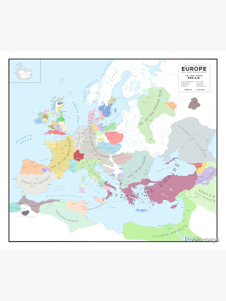 Carte de vœux for Sale avec l'œuvre « L'Europe en 900 après JC
