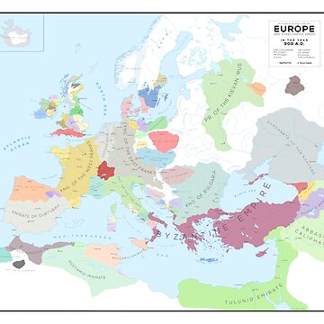 Carte de vœux for Sale avec l'œuvre « L'Europe en 900 après JC