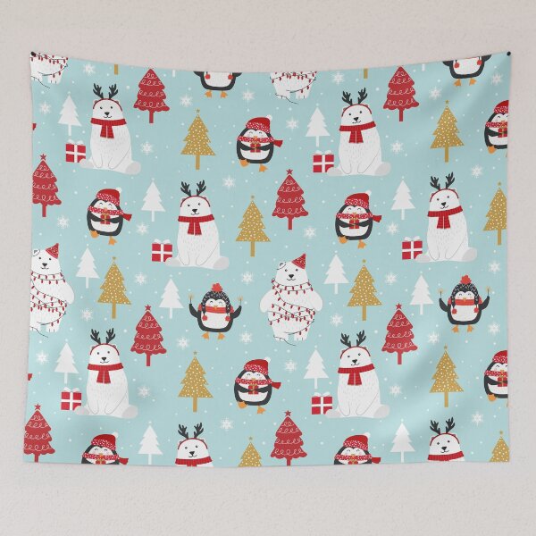 Item preview, Christmas Polar Bear and Penguin designed and sold by Color Me F*@k!ng Happy.