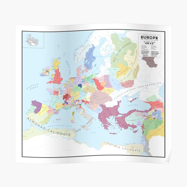 Europe in 1150 AD Poster