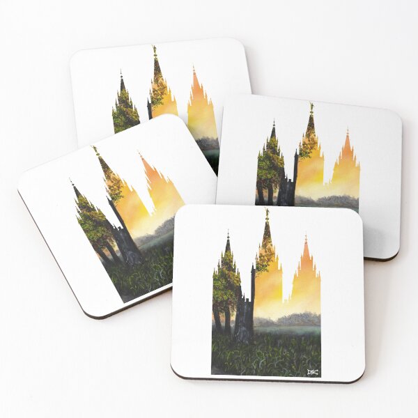 Artikelvorschau, Salt Lake LDS Temple Sunset durch Baum-Schattenbild entworfen und verkauft von DSC Arts.