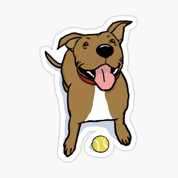 Pitbull Cartoon Stickers for Sale