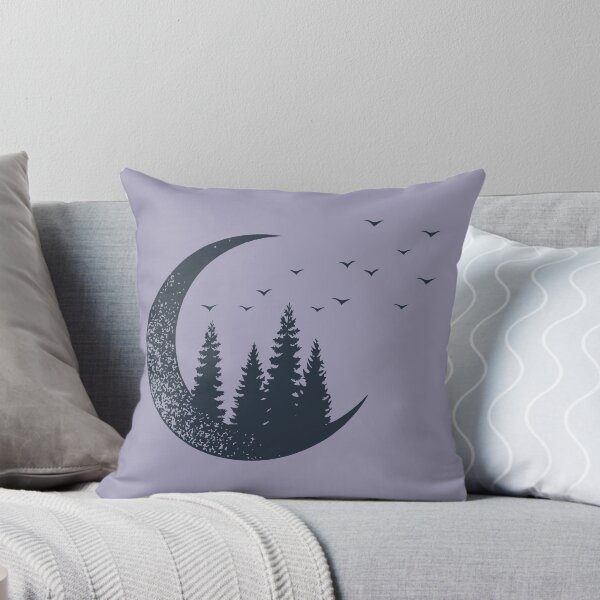 Item preview, Nature Aesthetic: Mountains, Moon, Firs, Birds, and Sky designed and sold by Givemepoison.