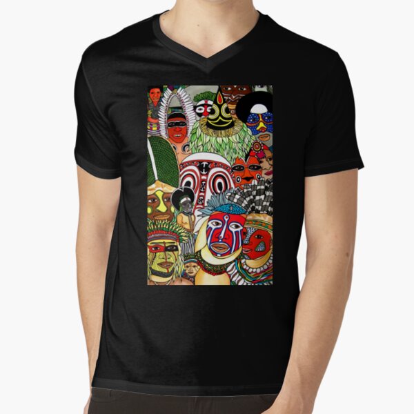 #258 - Unique PNG Culture I - Artist Nathalie Le Riche V-Neck T-Shirt
