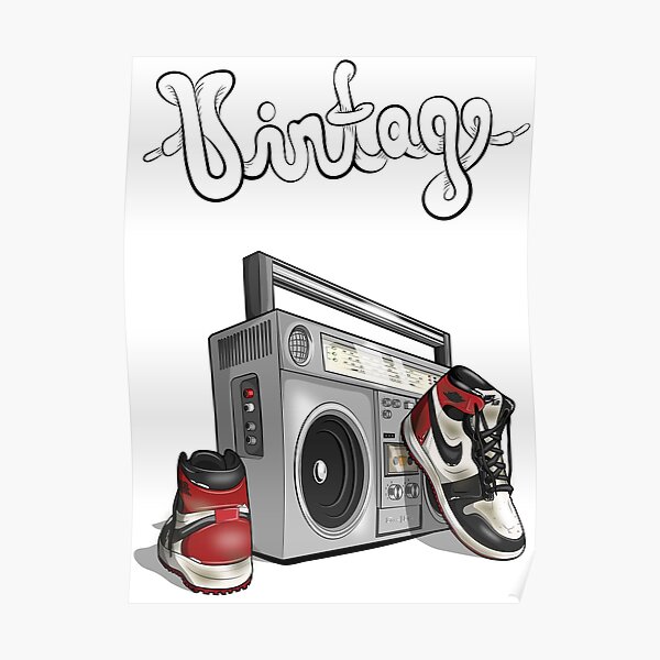 Vintage Hip-Hop-Basketball-Grafik Poster