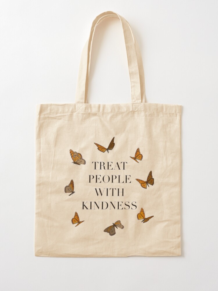 Alternate view of TREAT PEOPLE WITH KINDNESS BUTTERFLIES (HARRY STYLES) Tote Bag