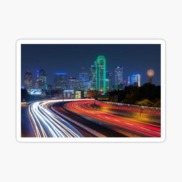 Item preview, Dallas Skyline Light Trails designed and sold by josephhaubert.