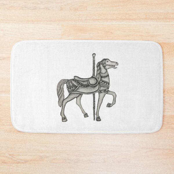 Item preview, Black and White Stipple Carousel Horse designed and sold by dreamdrawer15.