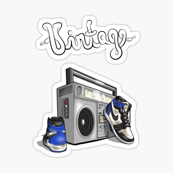 Vintage Hip-hop Basketball Graphic (Obsidian) Sticker