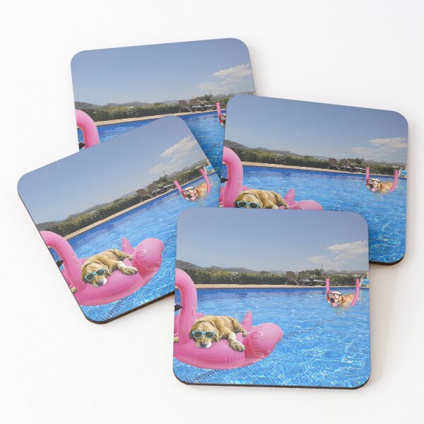 Item preview, Funny Dog Pool Party Photoshop Artwork designed and sold by dreamdrawer15.