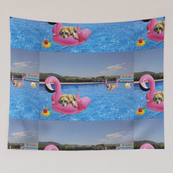 Item preview, Funny Dog Pool Party Photoshop Artwork designed and sold by dreamdrawer15.
