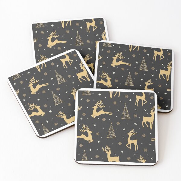 Item preview, Christmas Reindeer Black Gold designed and sold by Color Me F*@k!ng Happy.