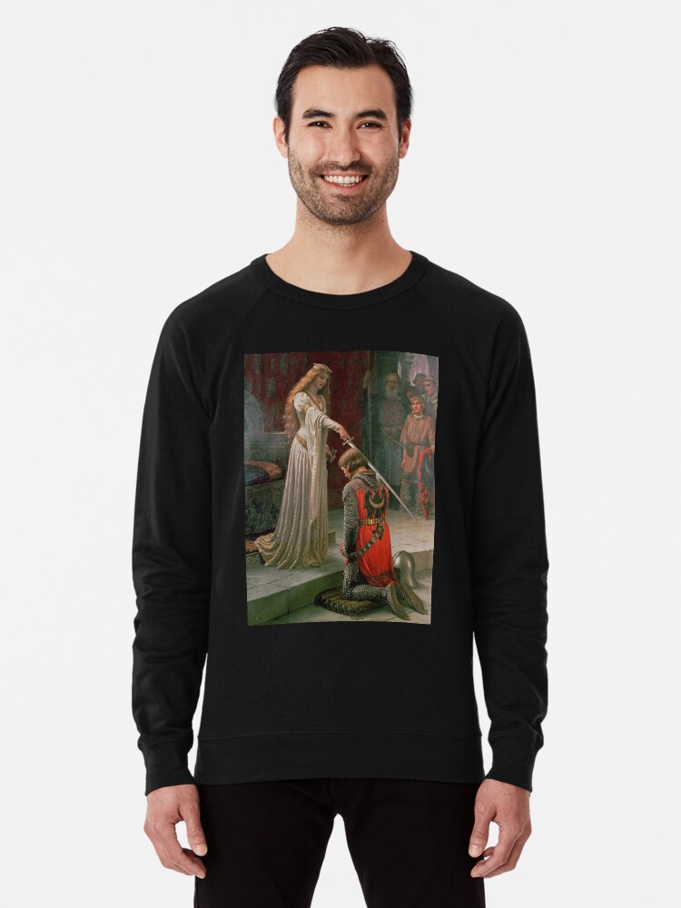 Accolade By Edmund Blair Leighton Medieval Knight Sword And Lady Original Deus Vult Painting Hd Lightweight Sweatshirt By Iresist Redbubble