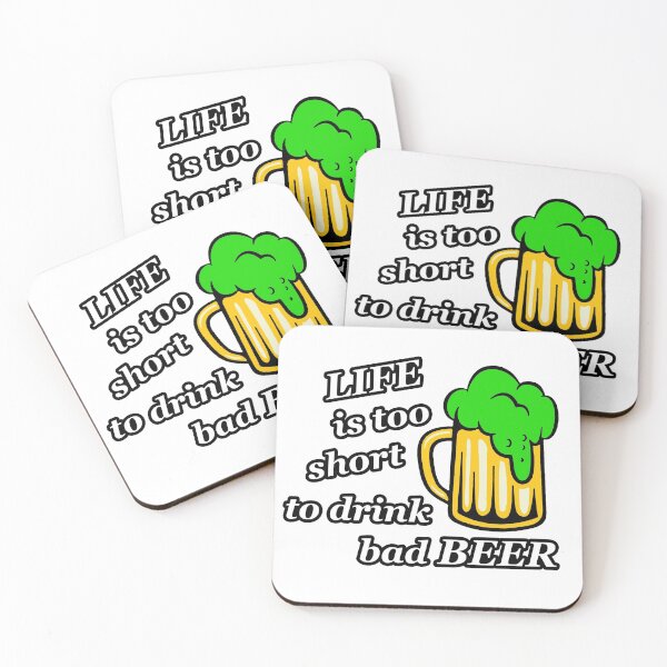 Item preview, Life too short; Bad Beer; designed and sold by StickerApe.