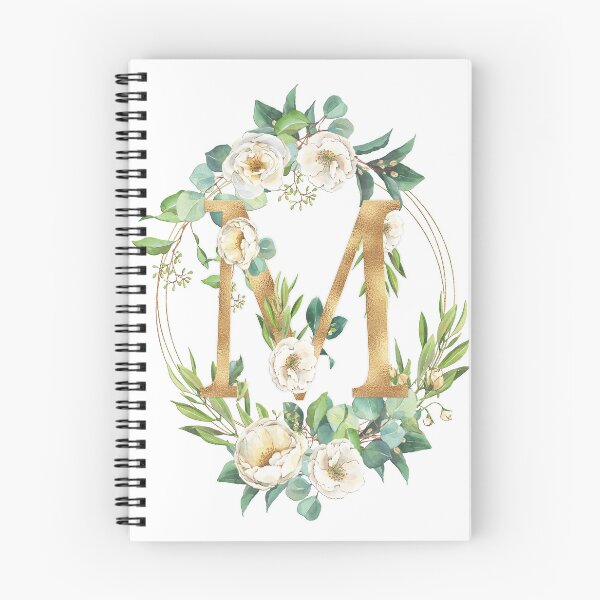 Aperçu de l'œuvre Gold Foil Floral Monogram M créée et vendue par PrettyPersonal.