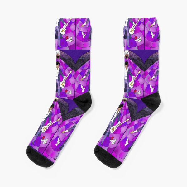 Purple Messiah Prince Stained Glass Socks