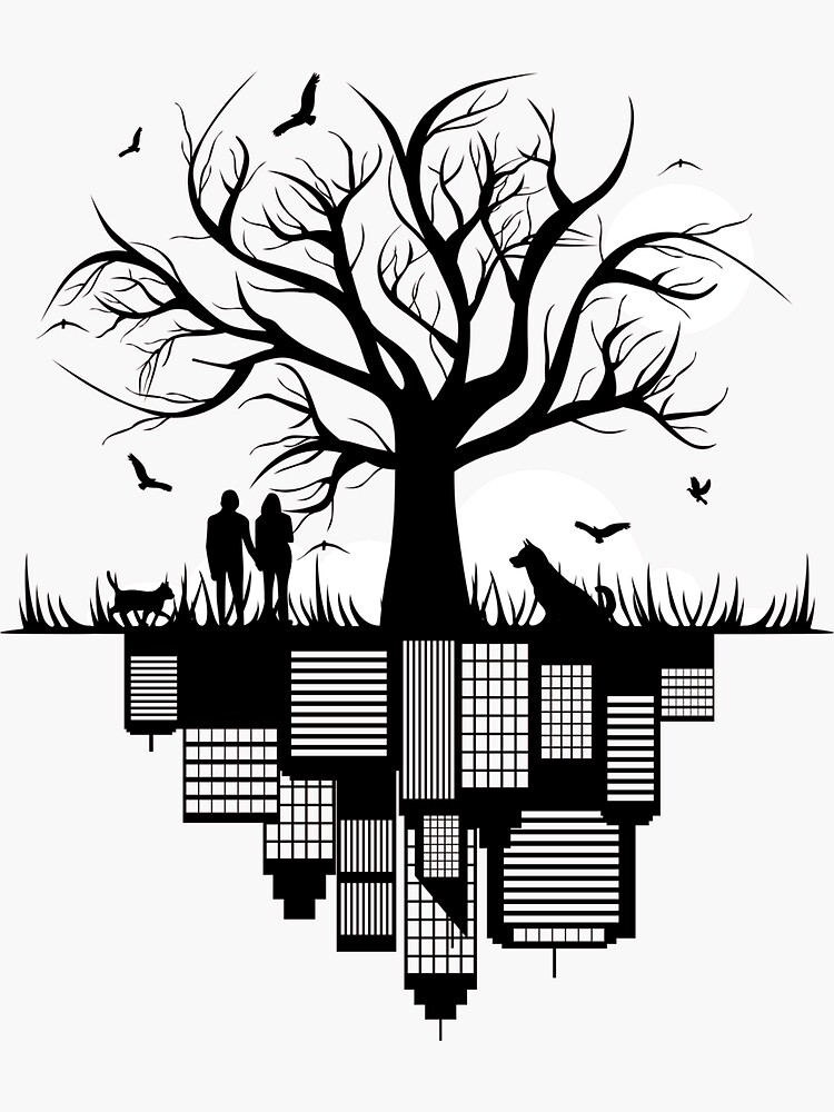 "Tree City" Sticker for Sale by TinoThreads Redbubble