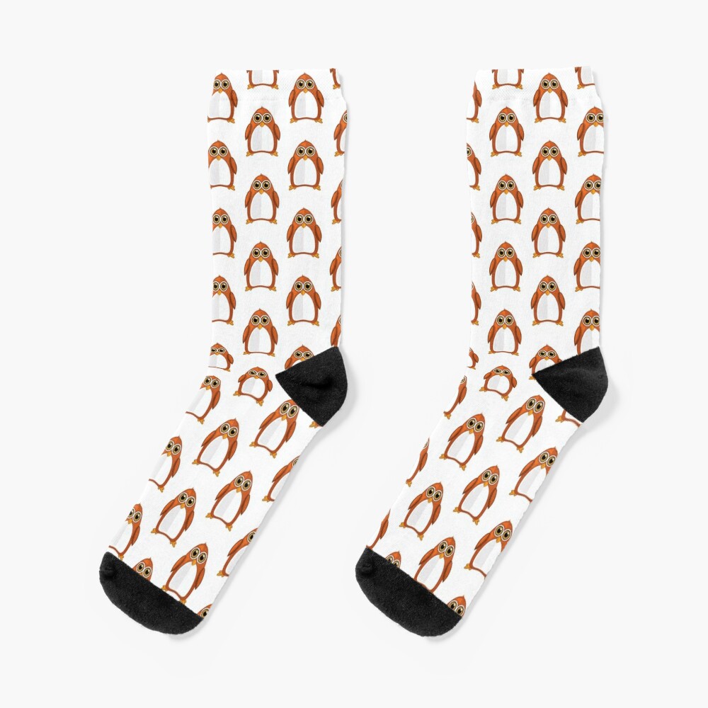 Disover Brown Orange Penguin | Socks