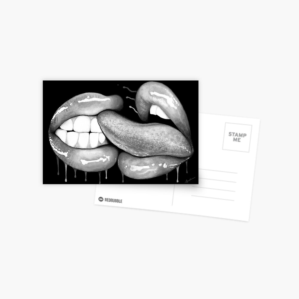 Licking Kiss Bandw Erotic Art Illustration Nude Sex Sexual Love Lovers Relationship Couple 6896