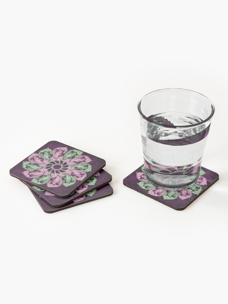 Alternate view of Acanthus mandala Coasters (Set of 4)