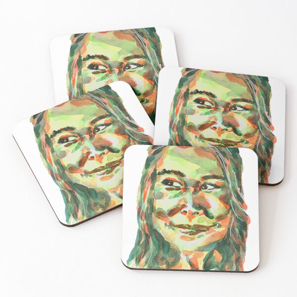 Item preview, Green and orange portrait designed and sold by experimentons.