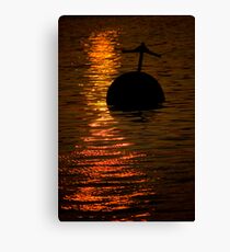 Golden Waters & Buoy Leinwanddruck