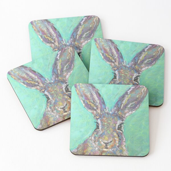 Item preview, Colourful Hare , green background  designed and sold by Merlinsmates.
