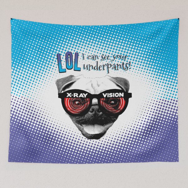Item preview, X-Ray Vision Pug- LOL I can see your underpants designed and sold by AricHutfles.
