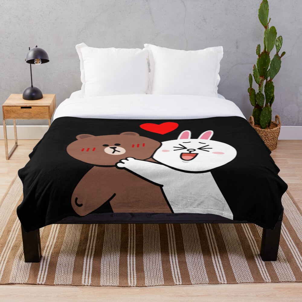 Cute lovers forever Throw Blanket