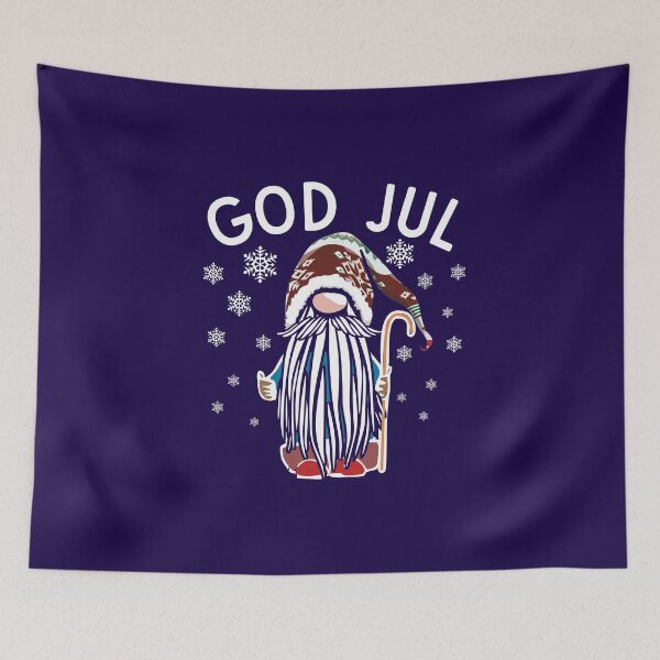 Item preview, God Jul Bearded Gnome Merry Swedish Christmas Scandinavian magical elf  designed and sold by alenaz.