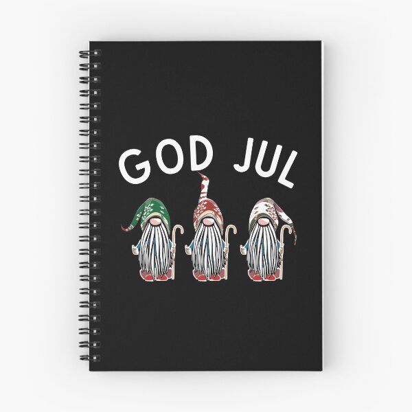 Item preview, God Jul Merry Christmas Scandinavian tomte gnome three Swedish elves Nordic style designed and sold by alenaz.