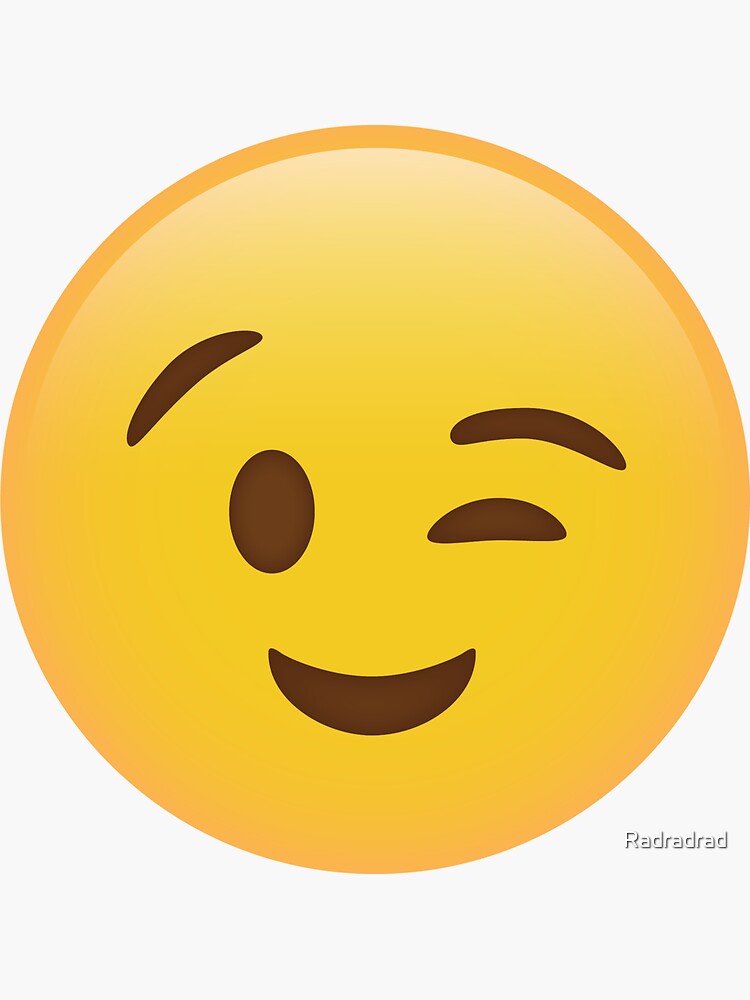"Winky Face Emoji" Sticker for Sale by Radradrad | Redbubble