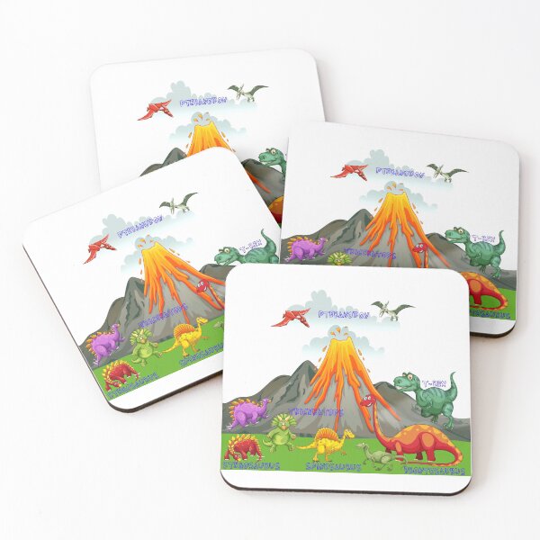 Item preview, prehistoric landscape dinosaurs volcano mountains designed and sold by mashmosh.
