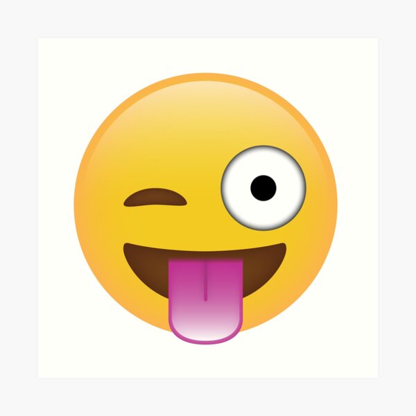 Smiley Face Tongue Out Emoji Art Print By Misdememeor Redbubble