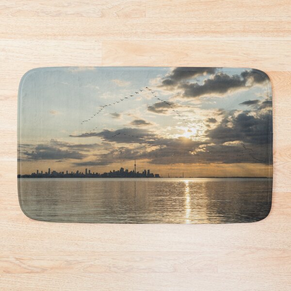 Item preview, Brilliant Bird Ribbons - Toronto Skyline with Streaming Bands of Cormorants designed and sold by Georgia Mizuleva.