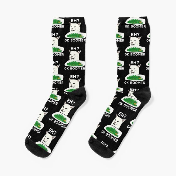 Smudge the Cat meme Socks for Sale by zenpatterns